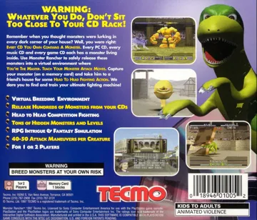 Monster Rancher (US) box cover back